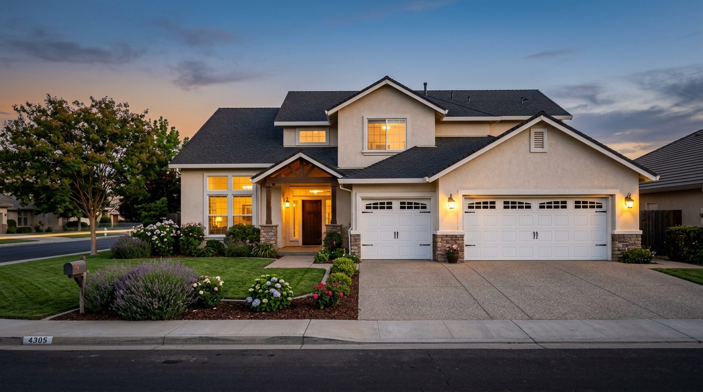 Laura Stewart Garage Door Seal Pros Exterior Closed Garage Door at Twilight